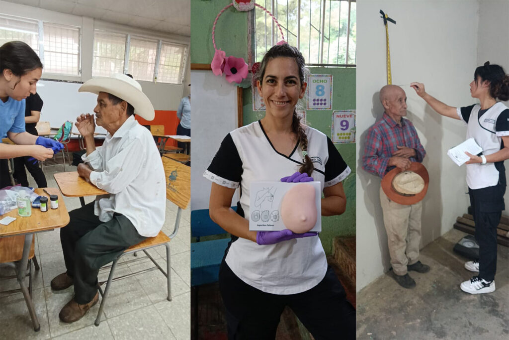 Diferentes actividades realizadas en la comunidad de Honduras por los estudiantes y docentes de la UAP