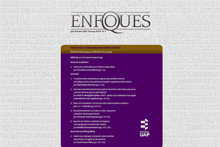 La Editorial UAP publicó una nueva edición de la Revista Enfoques