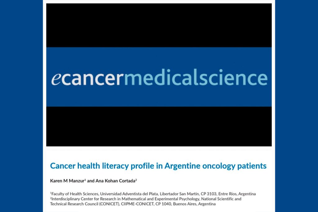 Investigadora de la UAP publica un artículo científico en la revista inglesa ecancermedicalscience sobre la alfabetización en salud oncológica